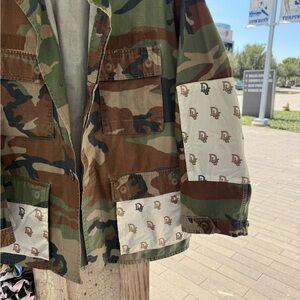 Camouflage Jacket with Designer Logo Accents